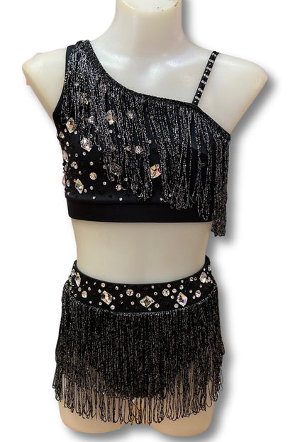 Girls 12-Two Piece Fringe Costume Blinged