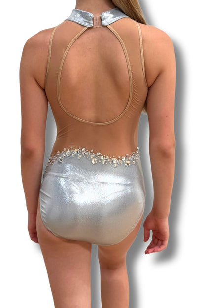 Ladies Small - Silver Cut Out Leotard